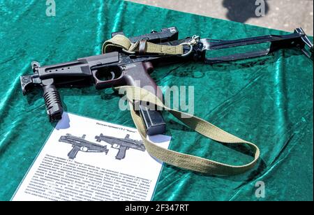 Samara, Russland - 28. Mai 2016: Russische Schusswaffen. Maschinenpistole SR-2 'Veresk' Stockfoto