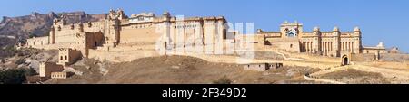 Amber oder Amer Fort Palast in der Nähe von Jaipur Stadt, eine von den besten historischen Festung in Rajasthan, Indien Stockfoto