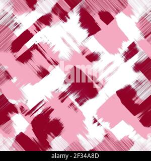 Burgunder und dunkelrosa abstrakte Pinselstriche auf weißem Hintergrund. Digitale Grunge Vorlage imitierte helle chaotische Farbflecken. Kreatives Design Stockfoto