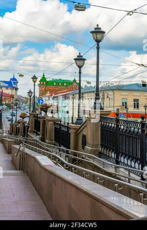 Tomsk, Treppe auf der Lenin Avenue in der Nähe des Postgebäudes Stockfoto