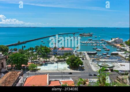 Salvador de Bahia, Blick auf den alten Hafen, Brasilien, Südamerika Stockfoto