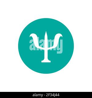 Logo für Psychologen. Weißer Buchstabe PSI im blauen Kreis. Neuropsychologie und Psychologie Logo isoliert auf blau. Psychotherapie-Konzept. Vektorgrafik Stock Vektor