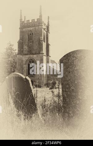 Imber Kirche, St Giles Kirche, am Tag der offenen Tür für Besucher zu sehen, die verlassenen Geisterdorf von imber auf Salisbury, Wiltshire UK im August Stockfoto