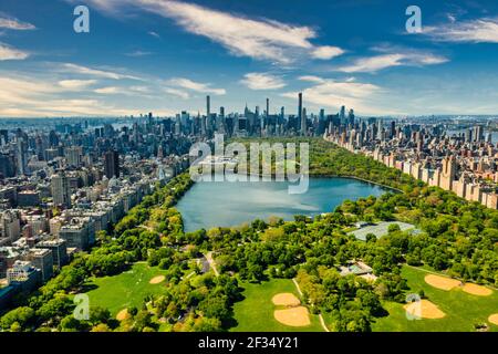 Central Park Luftaufnahme in Manhattan, New York. Stockfoto