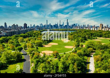 Central Park Luftaufnahme in Manhattan, New York. Stockfoto