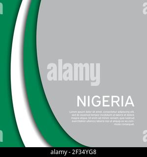 Abstrakt schwenkende nigeria-Flagge. Kreativer Hintergrund in nigeria Flaggen Farben für Urlaub Karte Design. Nationales Plakat. Staatliche nigerianische patriotische Abdeckung Stock Vektor