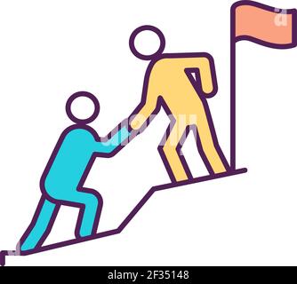 Partnerschaft am Arbeitsplatz RGB-Farbsymbol Stock Vektor