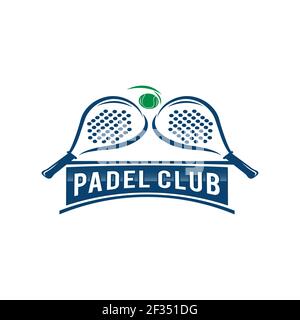 Paddle Tennis Abzeichen, Emblem oder Schild. Vektorgrafik. Konzept für Shirt, Print, Stempel oder T-Shirt.EPS 10 Stock Vektor