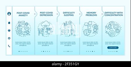 Depression nach Coronavirus Onboarding Vektor-Vorlage Stock Vektor