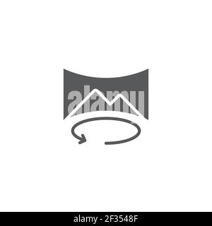 Panorama-Ansicht-Modus Umriss Symbol linearen Stil Zeichen für mobile Konzept und Webdesign Panorama Stock Vektor