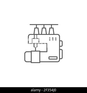 Nähmaschine Linie Symbol Umriss Vektor Zeichen linearen Stil Piktogramm Isoliert auf weißem Symbol Stock Vektor