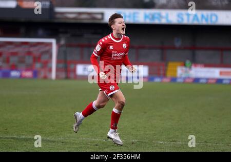 Datei Foto vom 20-02-2021 von Crawley Town's James Tilley. Ausgabedatum: Montag, 15. März 2021. Stockfoto