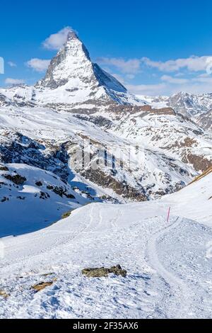 Matterhorn, Zermatt, Wallis, Schweiz Stockfoto