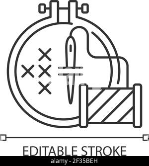 Stickerei lineare Symbol Stock Vektor