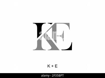 Schwarz und grau von KE Initial Letter Design Stock Vektor