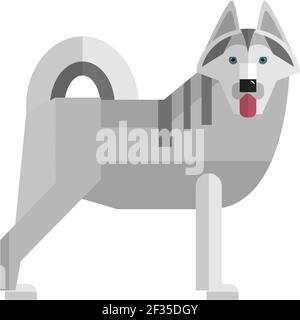 Hund Vektor, alaskan Malamute Husky Wolf Symbol Stock Vektor
