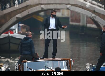 VENEDIG, ITALIEN - 20.-21. OKTOBER: Tom Cruise auf dem Set von 'Mission: Impossible 7' 20. Und 21. Oktober 2020 in Venedig, Italien Stockfoto