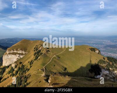 Majestätisches Bergpanorama am Hohen Kasten in der Schweiz 27.10.2019 Stockfoto