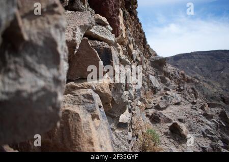 Detaillierte strukturierte Steine vom Berg Stockfoto