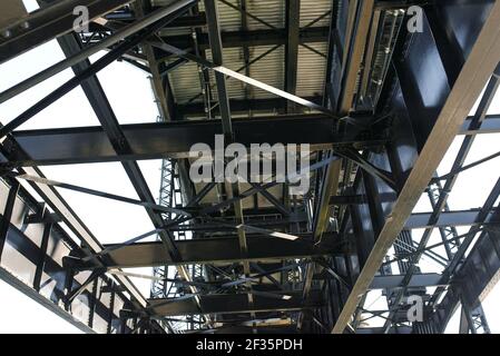 Tacoma, Washington, USA. März 2021. Murray Morgan Bridge. Seehafen. Konstruktionsdetails Stockfoto