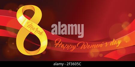 8 März Urlaubskarte. Internationaler Happy Womens Day. Trendy Design Template für Newsletter, Broschüren, Postkarten, Tickets, Anzeigen, Banner Stock Vektor