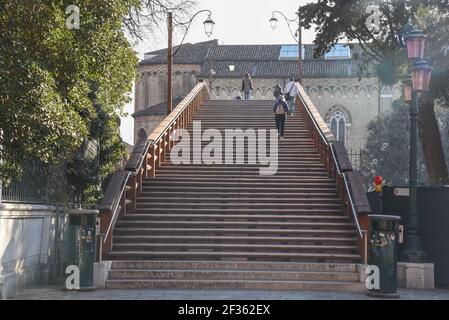 Venedig, Italien. März 2021, 15th. Ponte dell'Accademia durante Venezia in Zona Rossa, Nachrichten in Venezia, Italia, 15 marzo 2021 Credit: Independent Photo Agency/Alamy Live News Stockfoto