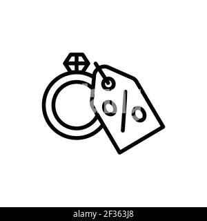 Symbol für Ring-Rabattzeile. Isoliertes Vektorelement. Stock Vektor