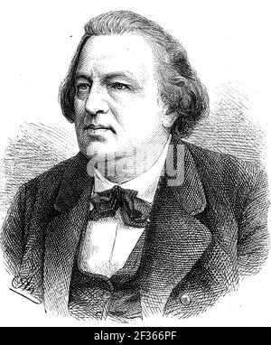 August Wilhelm Julius Rietz, 28. Dezember 1812 - 12. September 1877, war deutscher Dirigent, Kompositionslehrer und Komponist / August Wilhelm Julius Rietz, 28. Dezember 1812 - 12. September 1877, war ein deutscher Dirigent, Kompositionslehrer und Komponist, Historisch, historisch, digital verbesserte Reproduktion eines Originals aus dem 19th. Jahrhundert / digitale Produktion einer Originalvorlage aus dem 19. Jahrhundert, Stockfoto