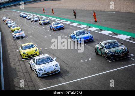 Grille de depart Startaufstellung beim Alpine Europa Cup 2019 in Silverstone, Großbritannien, 6. Bis 9. september - Foto Gregory Lenormand / DPPI Stockfoto