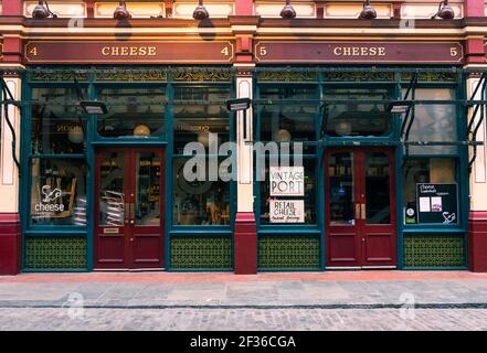 Ein dessered Leadenhall Markt während der 2021 covid-19 Lockdown in der Stadt London, Großbritannien. Stockfoto