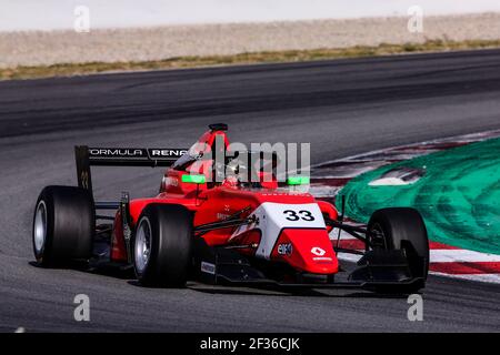 33 FERNANDEZ Sebastian (esp), Formel Renault Eurocup Team Arden, Aktion während der Tests Formule Renault Eurocup in Barcelona, Spanien, 2. Bis 3. April 2019 - Foto Xavi Bonilla / DPPI Stockfoto