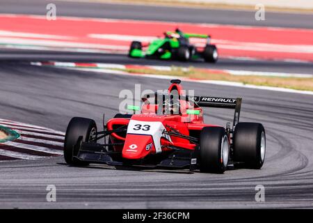 33 FERNANDEZ Sebastian (esp), Formel Renault Eurocup Team Arden, Aktion während der Tests Formule Renault Eurocup in Barcelona, Spanien, 2. Bis 3. April 2019 - Foto Xavi Bonilla / DPPI Stockfoto