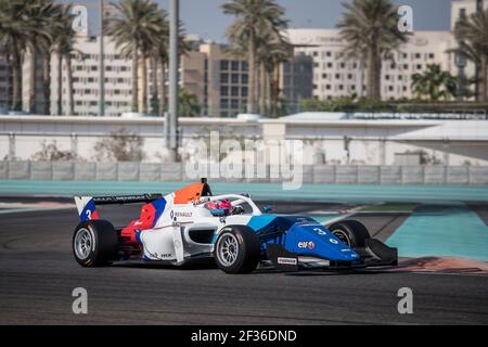 03 DAVID Hadrien (Fra), Formel Renault Eurocup Team R-ACE GP, Aktion während der Eurocup Formel Renault Rookie Tests in Abu Dhabi, vom 27. Bis 28th 2019. oktober. Foto Marc de Mattia / DPPI Stockfoto