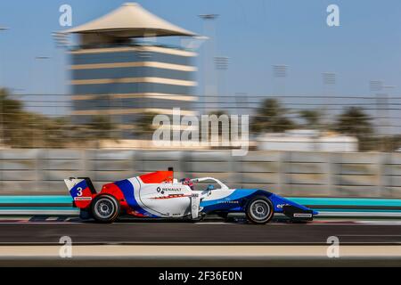 03 DAVID Hadrien (Fra), Formel Renault Eurocup Team R-ACE GP, Aktion während der Eurocup Formel Renault Rookie Tests in Abu Dhabi, vom 27. Bis 28th 2019. oktober. Foto Jean Michel Le MEUR / DPPI Stockfoto