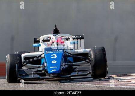 03 DAVID Hadrien (Fra), Formel Renault Eurocup Team R-ACE GP, Aktion während der Eurocup Formel Renault Rookie Tests in Abu Dhabi, vom 27. Bis 28th 2019. oktober. Foto Marc de Mattia / DPPI Stockfoto