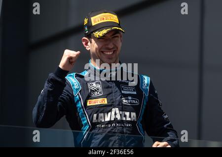 Nicholas Latifi, Staudämme, Porträt, Podium während der FIA Formel-2-Meisterschaft 2019 in Aserbaidschan vom 26. Bis 28. April in Baku - Foto Sebastiaan Rozendaal/Dutch photo Agency/DPPI Stockfoto