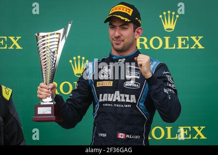 LATIFI Nicholas, Staudämme, Porträt, Porträt, Podium während der FIA Formel 2 Meisterschaft 2019, England vom 11. Bis 14. juli, in Silverstone, Großbritannien - Foto Sebastiaan Rozendaal / DPPI Stockfoto