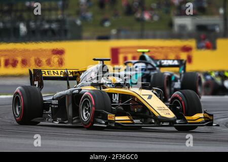 07 ZHOU Guanyu, Uni Virtuosi Racing, Action während der FIA Formel 2 Meisterschaft 2019, England vom 11. Bis 14. juli, in Silverstone, Großbritannien - Foto Diederik van der Laan / DPPI Stockfoto