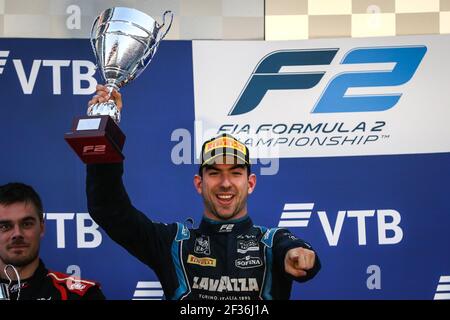 LATIFI Nicholas, Dämme, Porträt, Porträt, Podium während der FIA F2 Meisterschaft 2019, Russland, in Sotchi vom 27. Bis 29. september - Foto Diederik van der Laan / Dutch photo / DPPI Stockfoto