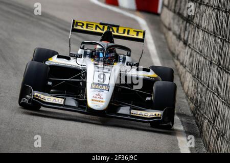 09 LUNDGAARD Christian (dnk), ART Grand Prix, Aktion während der 2019 FIA F3 World Cup of Macau, Circuito da Guia, vom 14. bis 17. november - Foto Clement Marin / DPPI Stockfoto