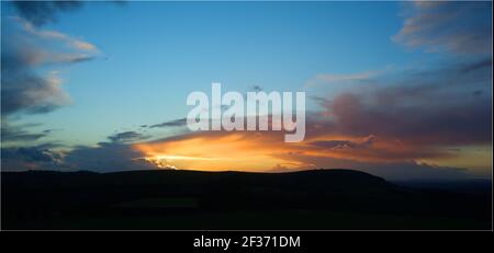 Sonnenuntergang mit Blick auf Wolstonbury Hill Stockfoto