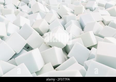 Schaumgummi weiße Würfel in einer Turnhalle Stockfoto