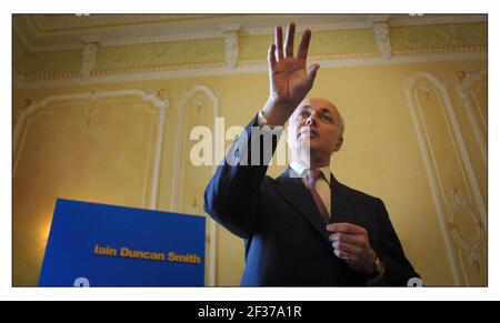 Iain Duncan Smith 2001launches. Juni Kandidatur für den Führer der Konservativen Party Stockfoto