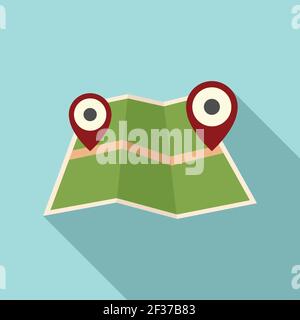 Unbemanntes Taxi Karte Standortsymbol, flacher Stil Stock Vektor