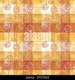 Orange und gelbe abstrakte nahtlose Vektor-Muster Stock Vektor