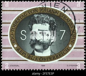 Johann Strauss II. Auf österreichischem Porto stamoìp Stockfoto