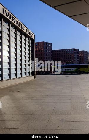 Am Potsdamer Platz, Berlin, im Januar 2019. Stockfoto