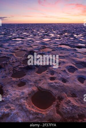 Ausgrabungsstätten Strecken Sie sich durch Salt Plains National Wildlife Refuge, OK Stockfoto