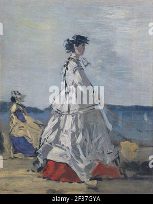 Eugène Boudin - La princesse Pauline de Metternich sur la Plage. Stockfoto