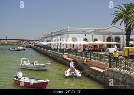 Mercado da Ribeira am Fluss Gilao, Tavira, Algarve, Portugal Stockfoto